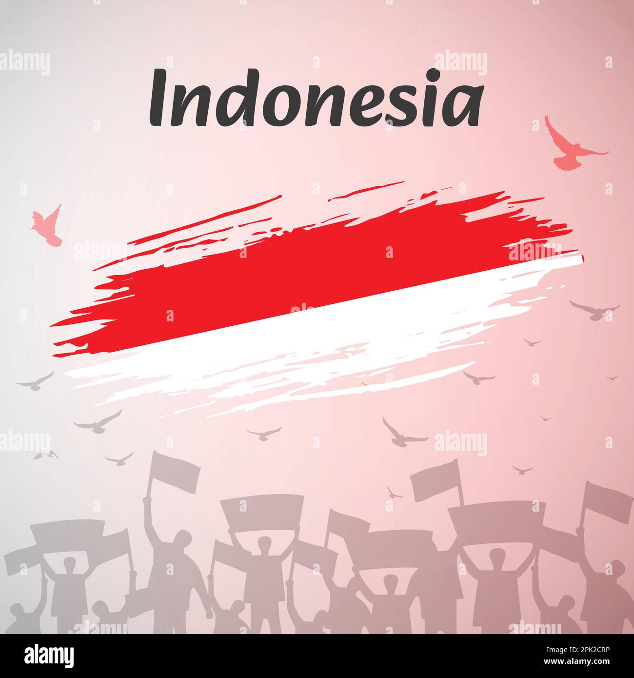 Indonésie National Day Celebration Design. Parfait pour le jour de l'indépendance, le jour des héros. Illustration vectorielle pour les médias sociaux, bannières, cartes de vœux. Illustration de Vecteur