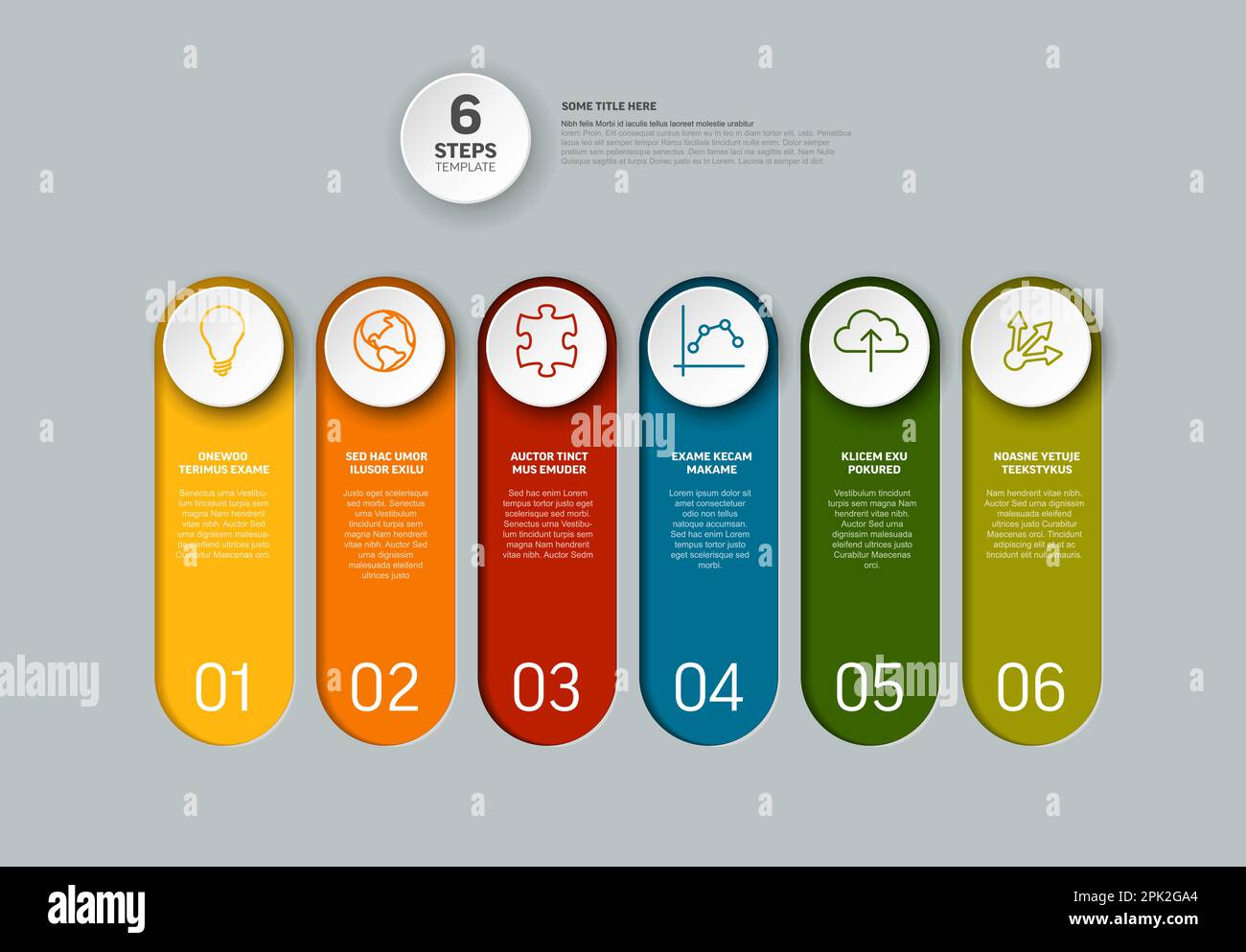 Modèle d'étapes de progression Vvector avec descriptions et icônes en ...