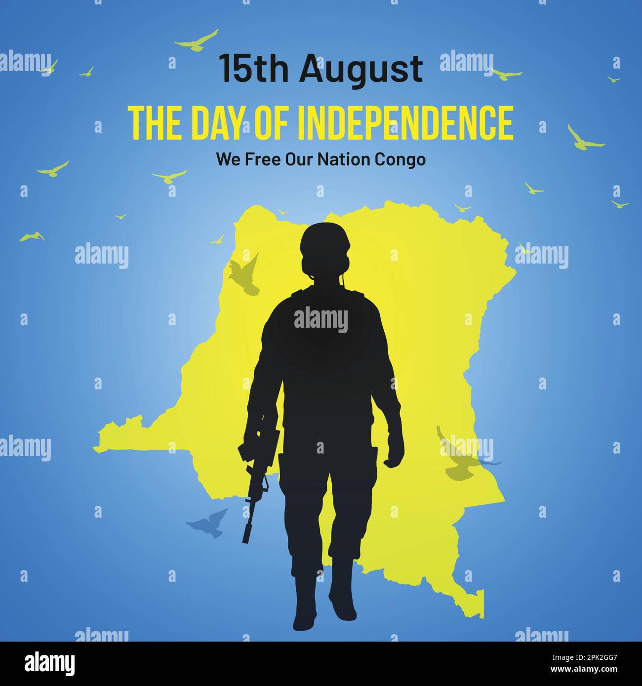 Congo Independence Day social Media Post, carte de voeux, Illustration vectorielle. 15 août Journée de la fête nationale congolaise. Illustration de Vecteur