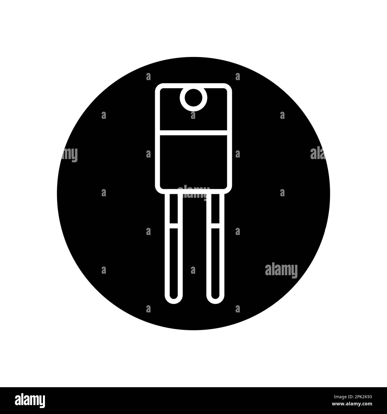 Icône de ligne noire de diode Schottky. Pictogramme pour page Web, application mobile, Promo. Illustration de Vecteur