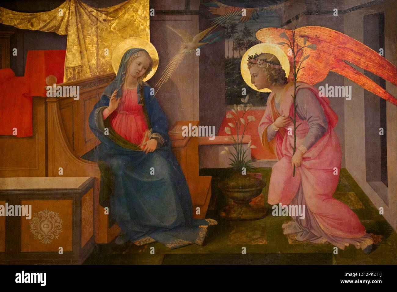 Annonciation, Filippo Lippi, 1450, Galerie Doria Pamphilj, Rome, Italie, Banque D'Images
