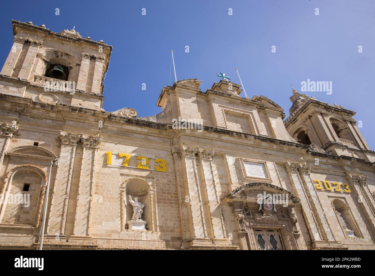 l'église saint-laurent de 300 ans birgu valletta malte Banque D'Images