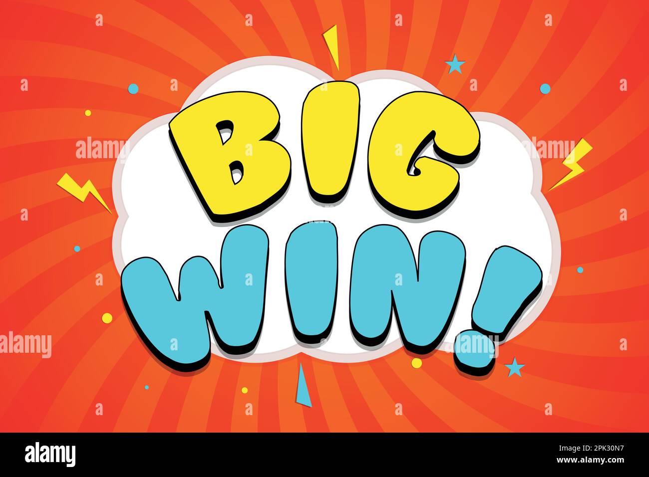 Message de Big Win bulle de mot dans le style de bande dessinée Illustration de Vecteur