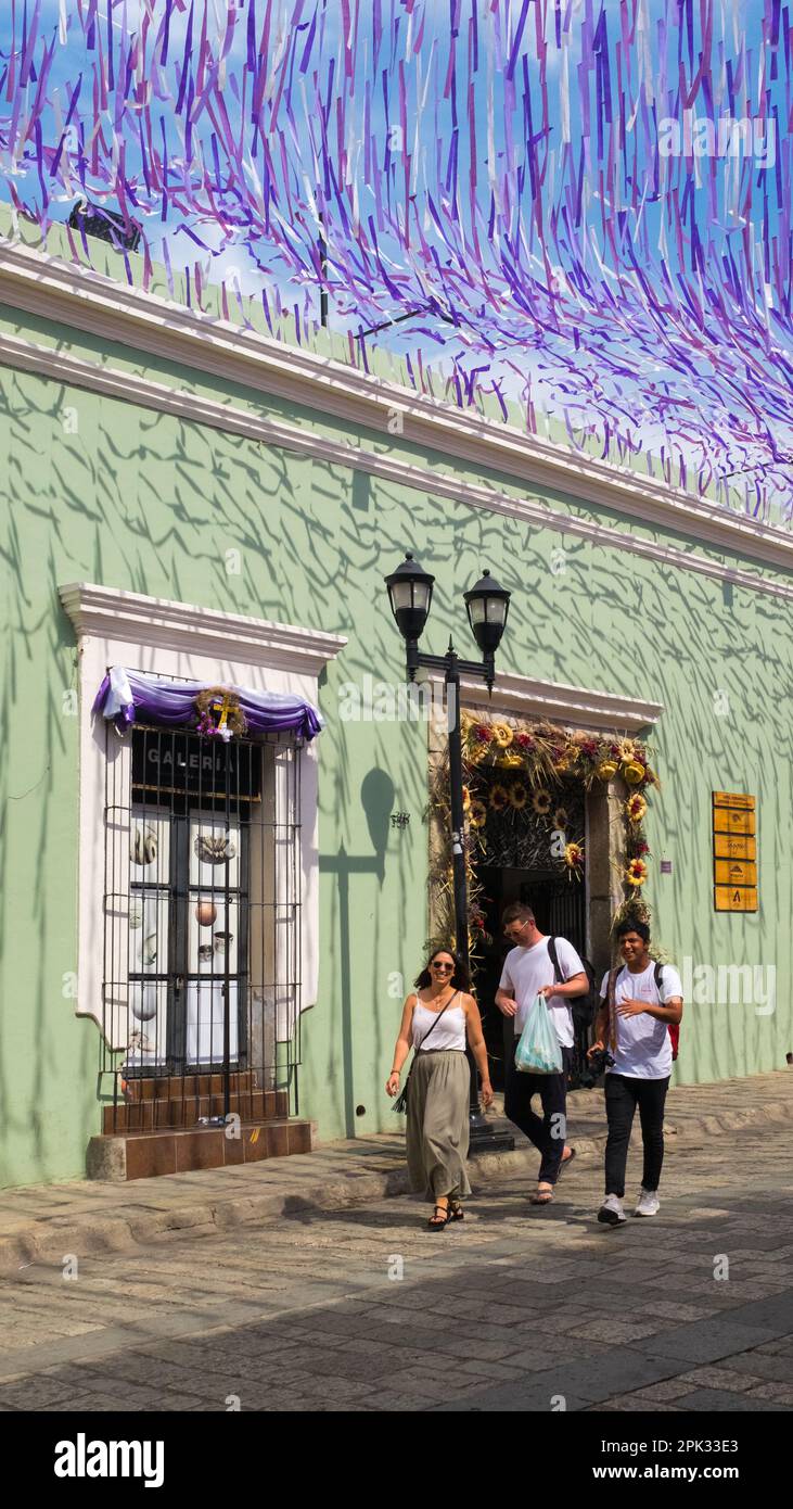 Célèbre rue piétonne Macédoine Alcala, centre historique d'Oaxaca, Oaxaca de Juarez, Mexique Banque D'Images