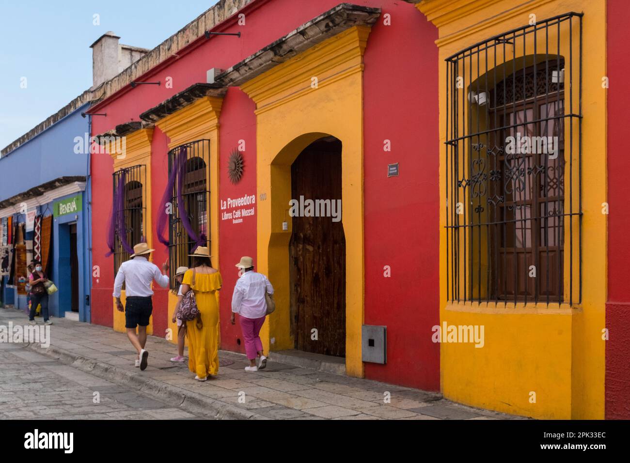 Célèbre rue piétonne Macédoine Alcala, centre historique d'Oaxaca, Oaxaca de Juarez, Mexique Banque D'Images