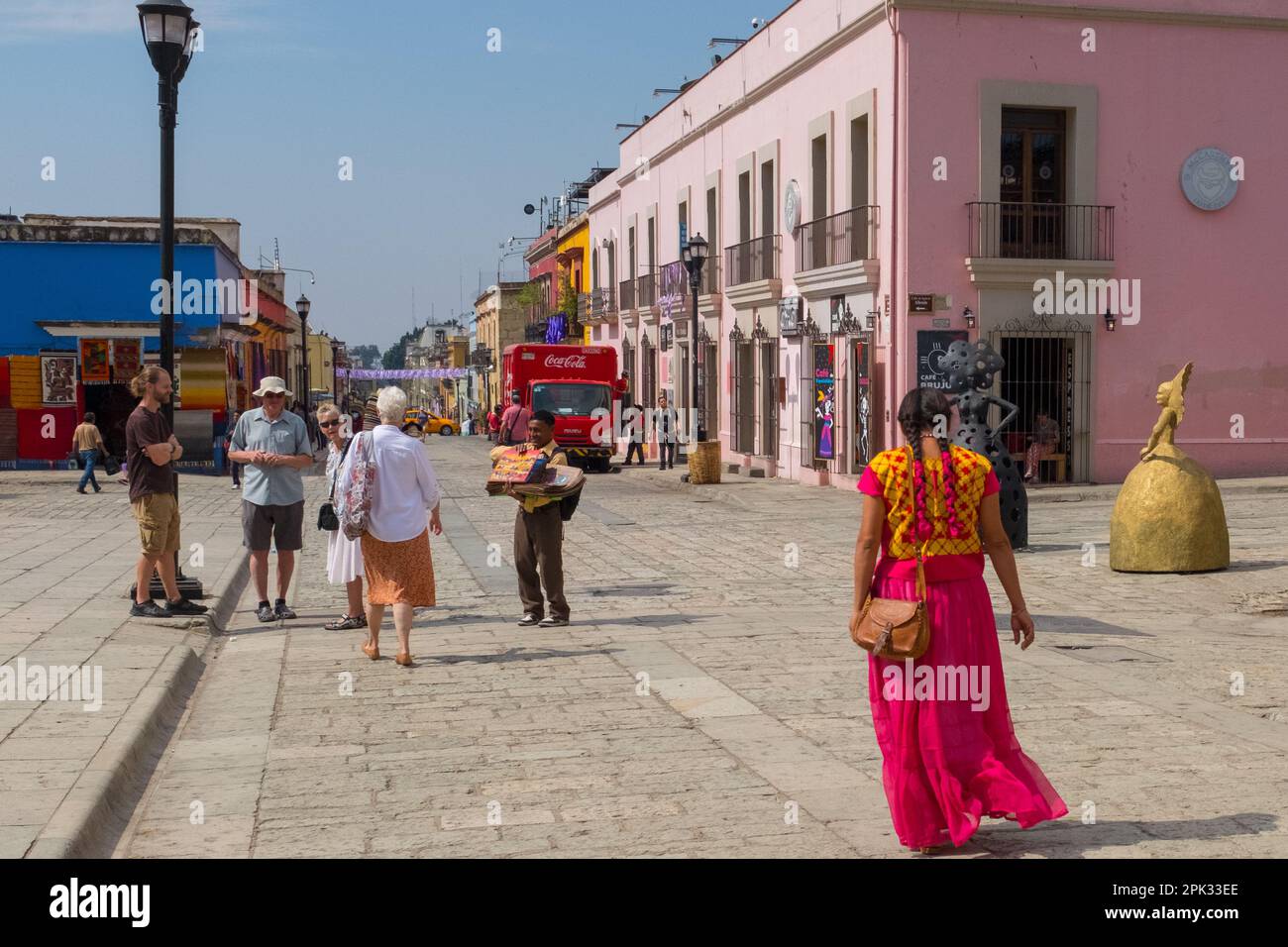 Célèbre rue piétonne Macédoine Alcala, centre historique d'Oaxaca, Oaxaca de Juarez, Mexique Banque D'Images