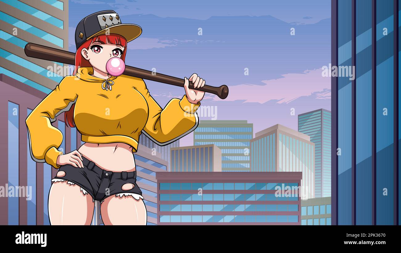 Anime Bat Girl Illustration de Vecteur