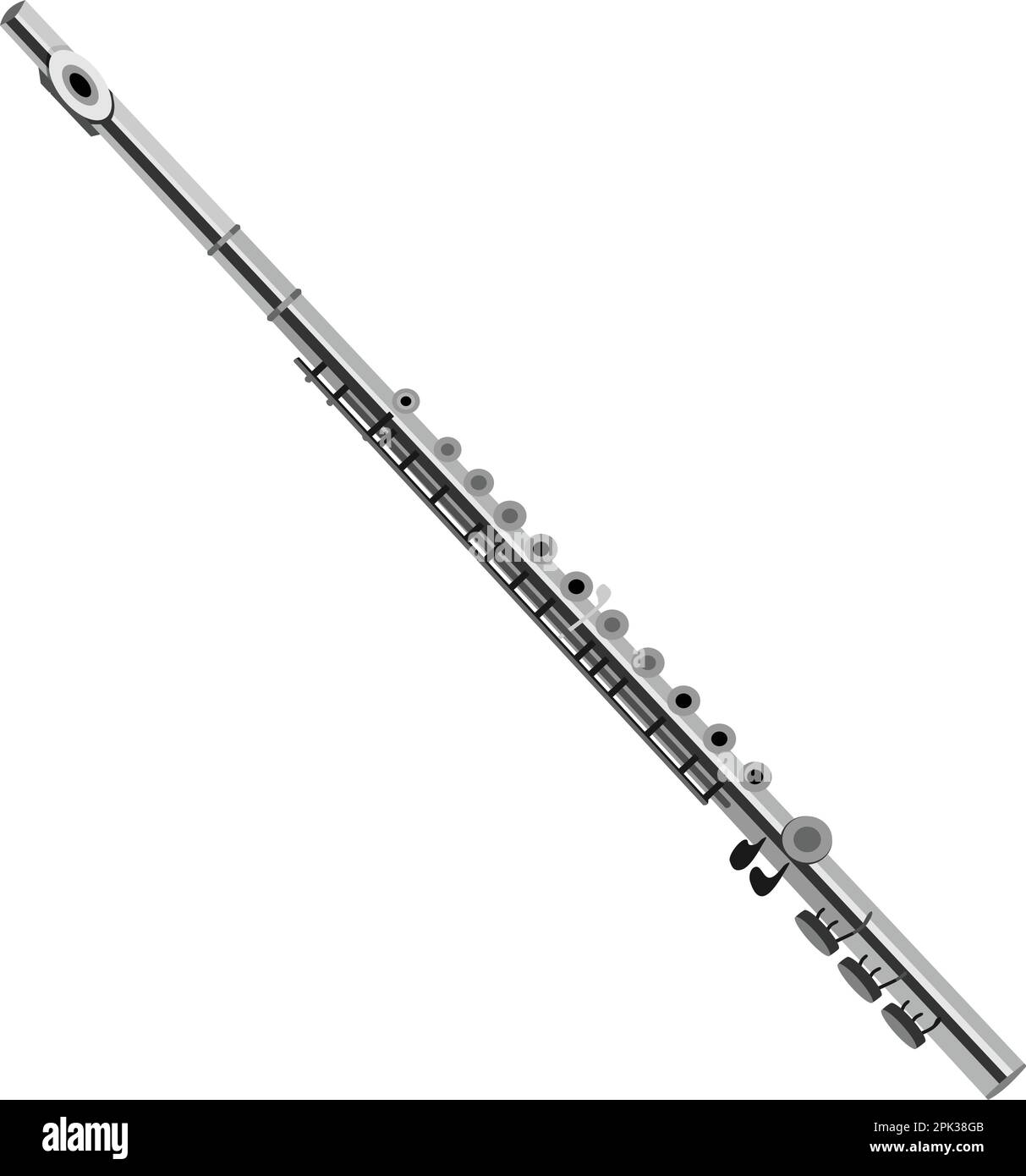 Concert Flute Metal Music instrument Vector Illustration de Vecteur