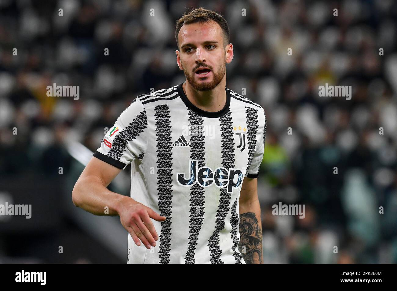 Federico Gatti de Juventus FC lors du match de football de la coupe d'Italie entre Juventus FC et FC Internazionale au stade Juventus de Turin (Italie), Apri Banque D'Images Federico Gatti de Juventus FC lors du match de football de la coupe d'Italie entre Juventus FC et FC Internazionale au stade Juventus de Turin (Italie), Apri Banque D'Images