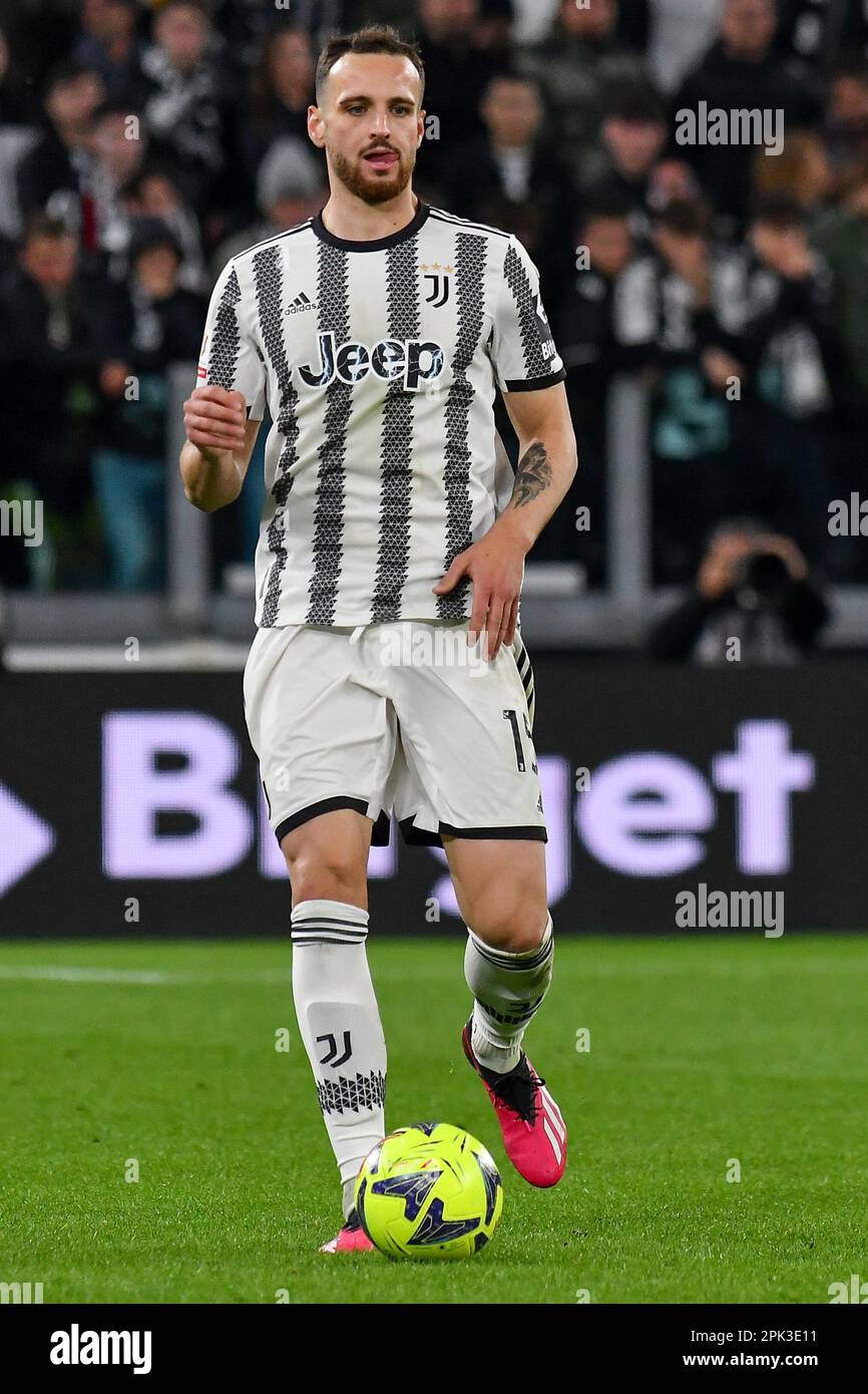 Federico Gatti de Juventus FC en action pendant le match de football de la coupe d'Italie entre Juventus FC et FC Internazionale au stade Juventus de Turin (IT Banque D'Images Federico Gatti de Juventus FC en action pendant le match de football de la coupe d'Italie entre Juventus FC et FC Internazionale au stade Juventus de Turin (IT Banque D'Images