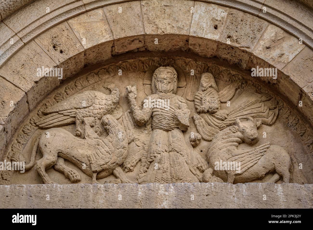 Détail de la porte du 'Conventet' (couvent) du monastère de Pedralbes (Barcelone, Catalogne, Espagne) ESP: Detalle de la puerta del Conventet Banque D'Images