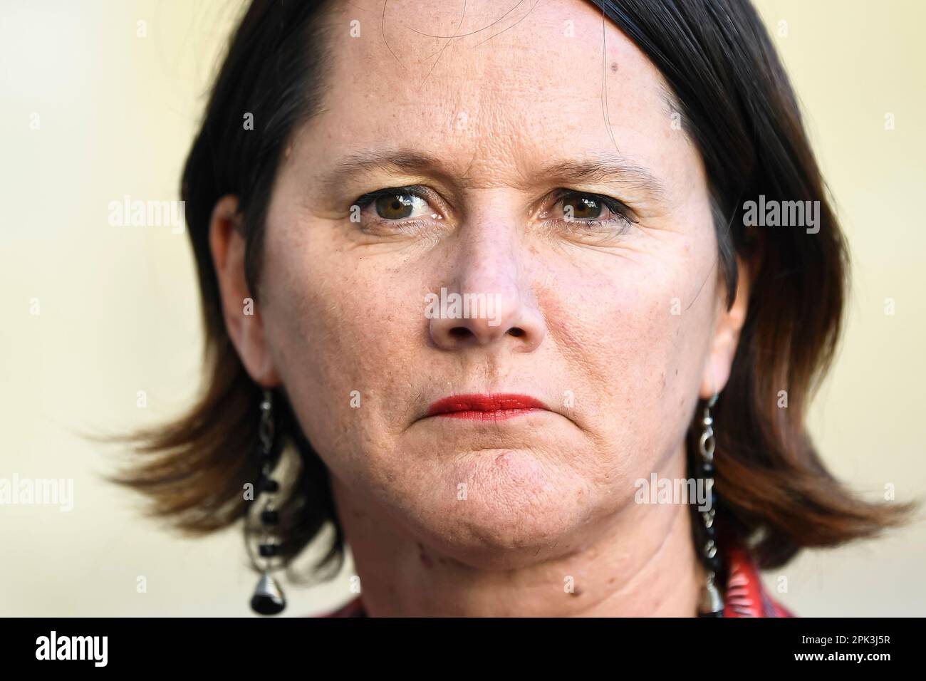 Paris, France. 04th avril 2023. Olivier FAURE, premier secrétaire du Parti socialiste (PS), et Johanna ROLLAND lors d'une rencontre avec le Premier ministre français à l'Hôtel Matignon, sur 4 avril 2023 à Paris, France. Crédit : Victor Joly/Alamy Live News Banque D'Images