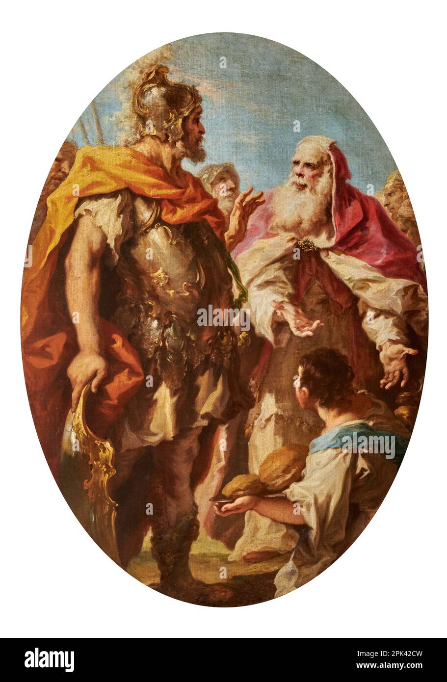 David riceve i pani da Achimelech - olio su tela - Giovanni Antonio Pellegrini - 1724 - Brescia, chiesa di S. Agata Banque D'Images