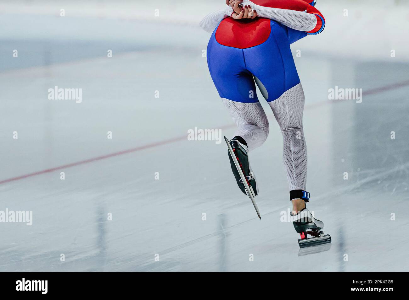 arrière patineuses piste de course à pied dans la compétition de patinage de vitesse, les jeux de sports d'hiver Banque D'Images