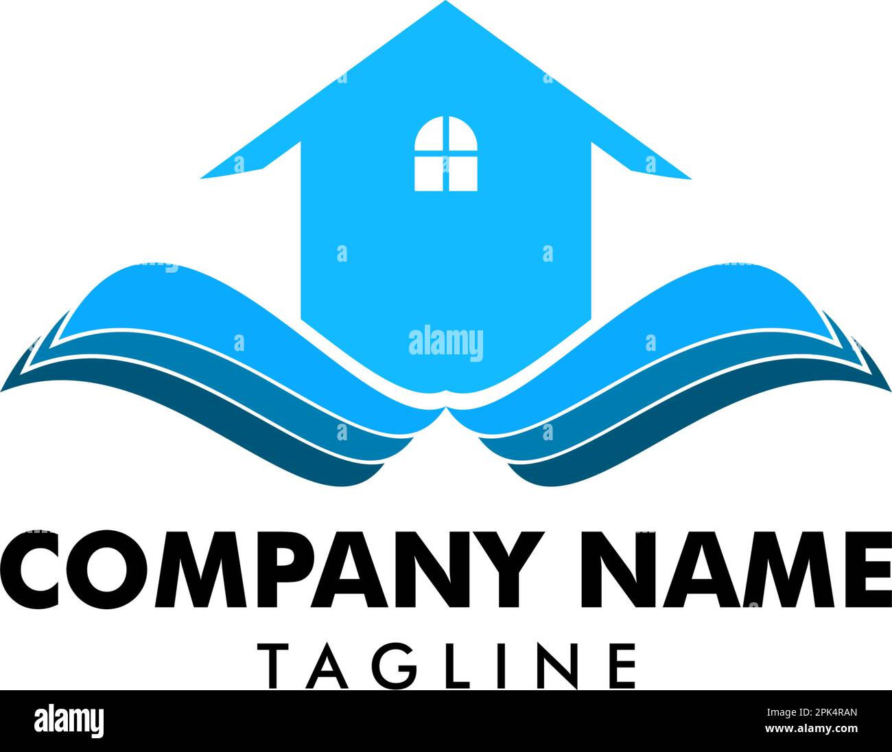 Maison avec ailes logo modèle vector Icon design Illustration de Vecteur