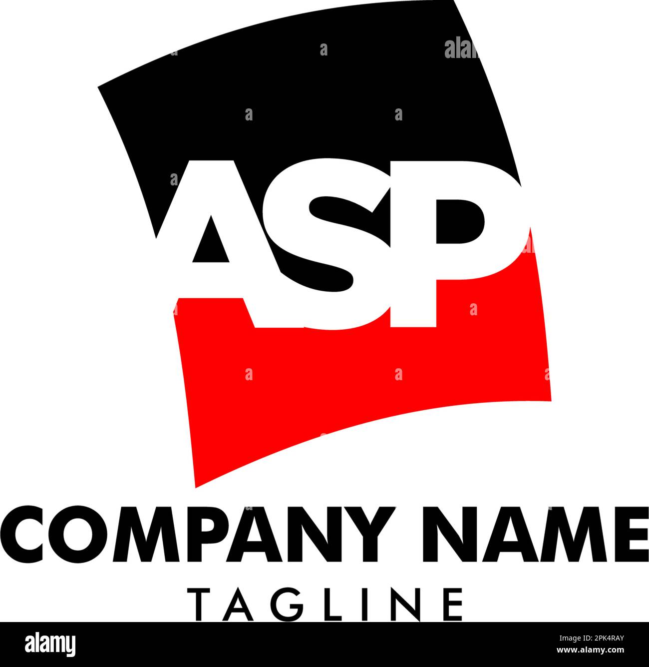 Modèle de logo ASP de la lettre initiale Illustration de Vecteur