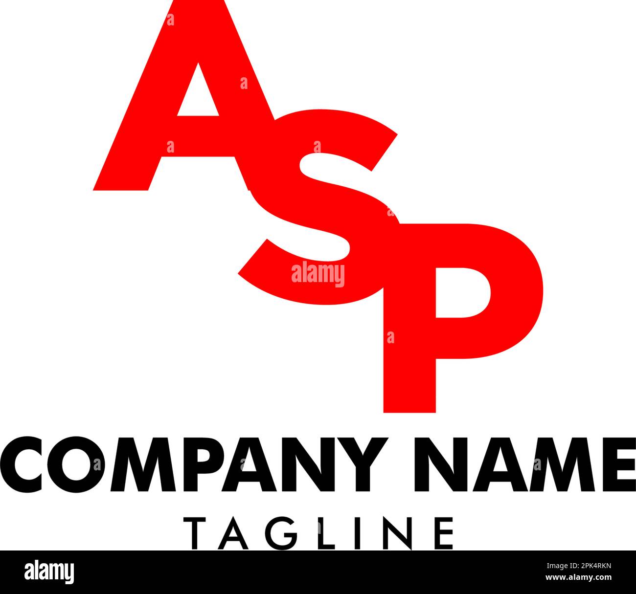 Modèle de logo ASP de la lettre initiale Illustration de Vecteur