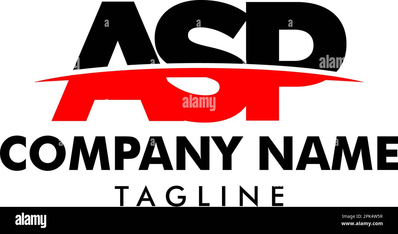Modèle de logo ASP de la lettre initiale Illustration de Vecteur