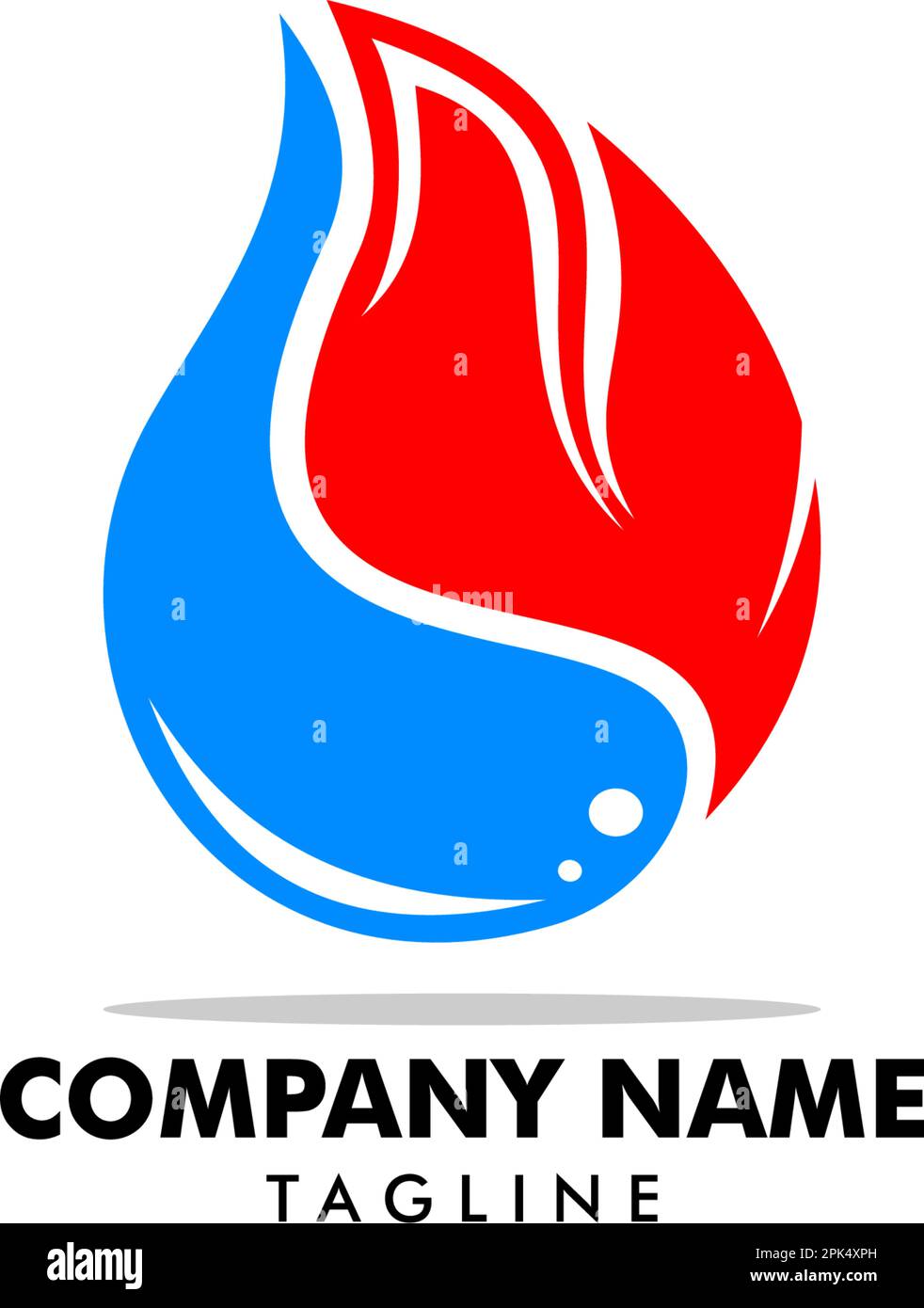 Logo flamme et eau Design, plomberie et chauffage logo Design Template Vector Illustration de Vecteur