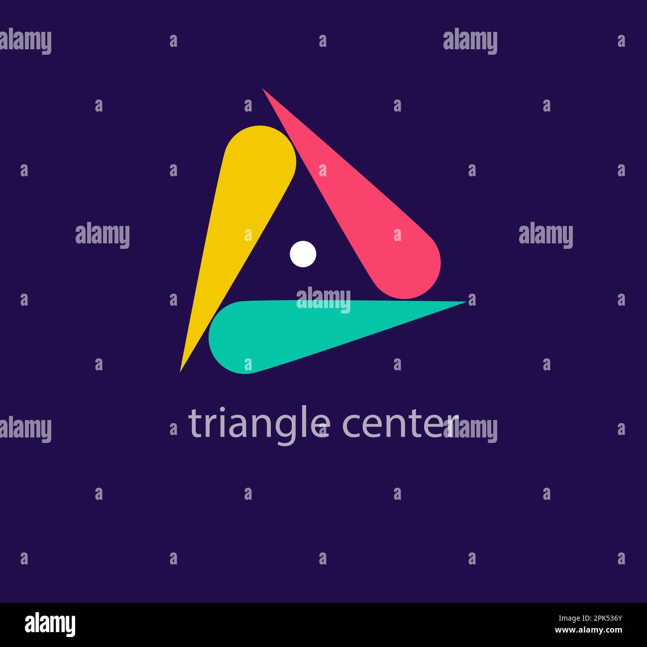 Logo du centre du triangle. Transitions de couleur de conception uniques. Modèle de logo avec flèches géométriques créatives. vecteur. Illustration de Vecteur