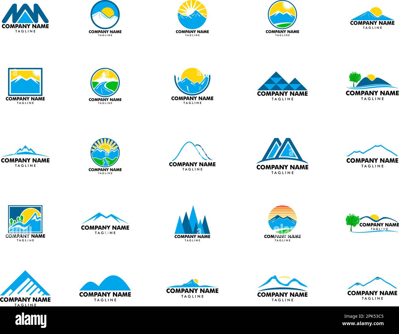 Ensemble de modèles vectoriels de conception de logo Mountain Illustration de Vecteur