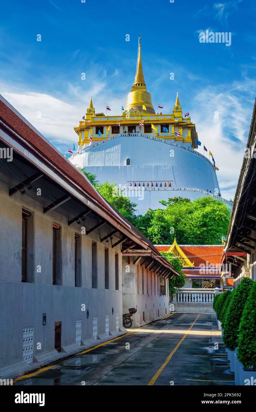 Le Mont d'Or et Wat Saket à Bangkok, en Thaïlande Banque D'Images