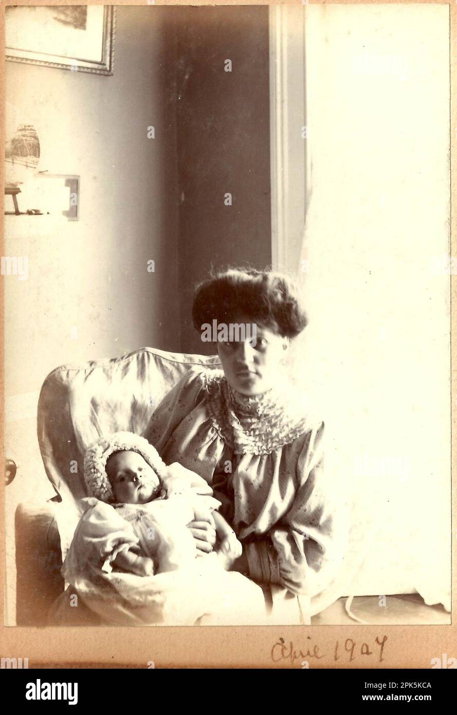 Ethel Hook et Baby John, Avril 1907 Banque D'Images