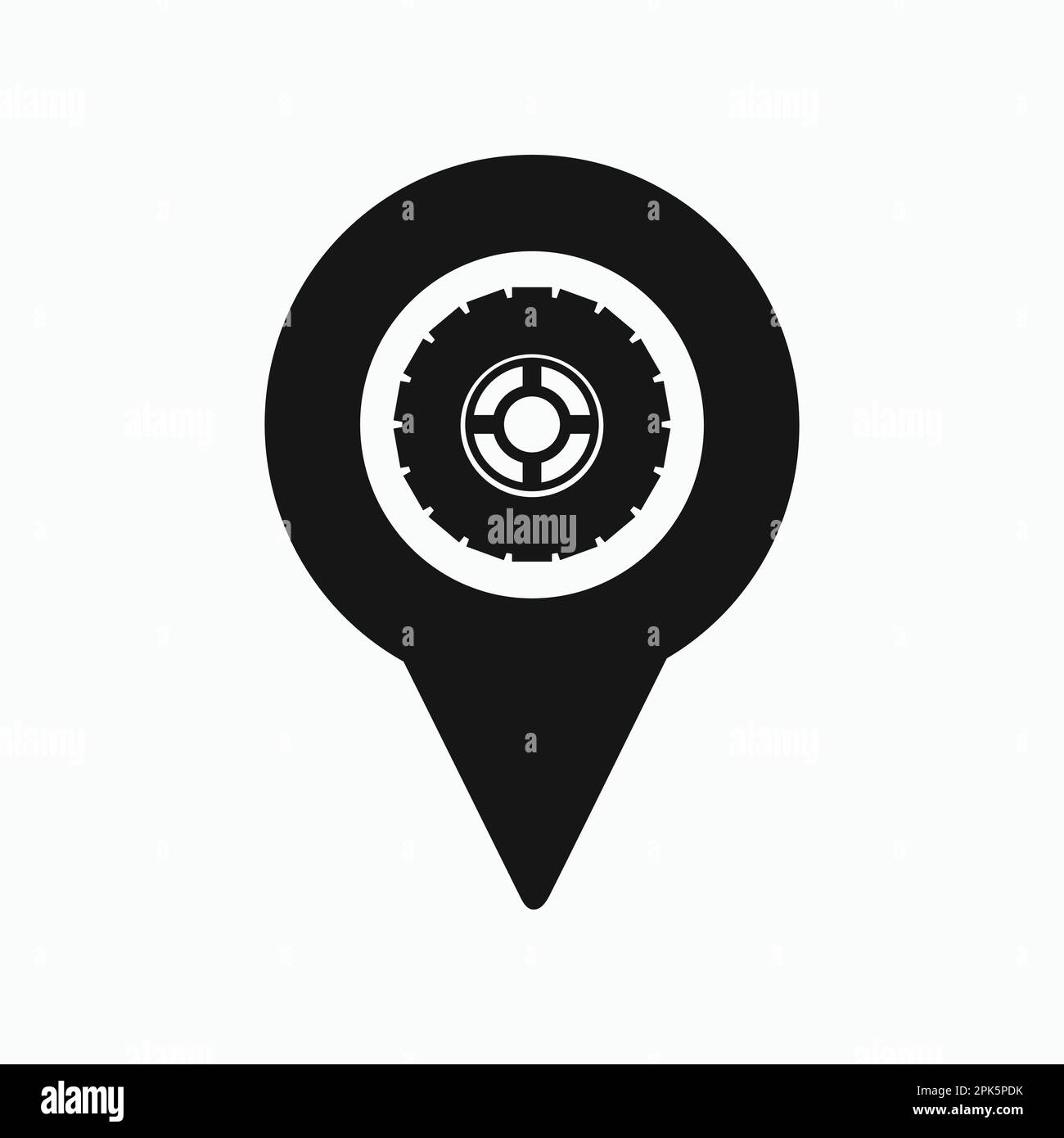 Icône de localisation du service de voiture. EPS vectoriel de style plat. Illustration de Vecteur