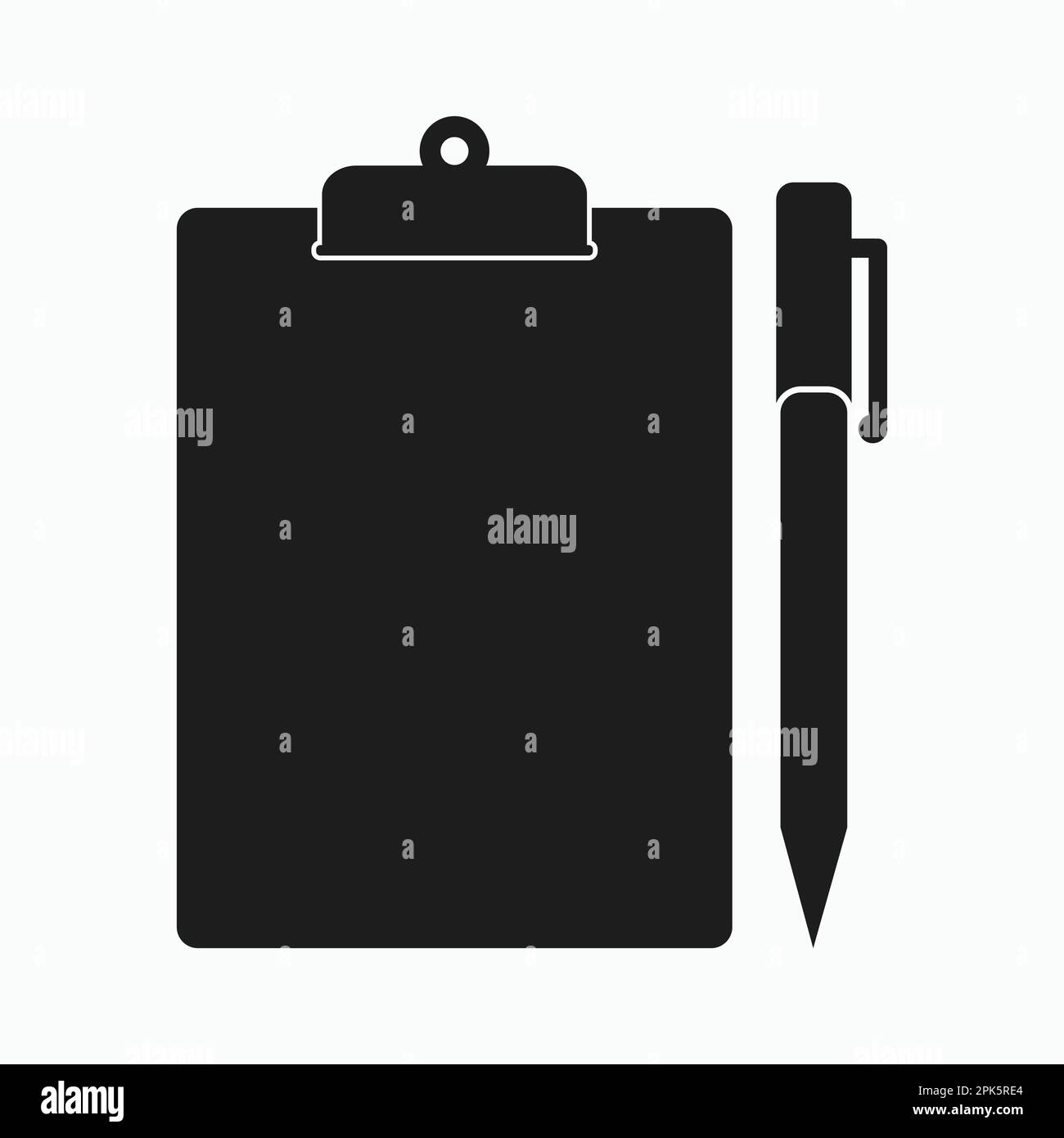 Icône du presse-papiers avec symbole de plume. EPS vectoriel de style plat. Illustration de Vecteur