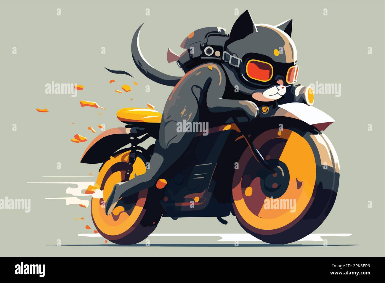Ancienne Carte Postale Fantaisie - Deux Chats Humanisés Sur Une Moto, Illustrateur, Paris