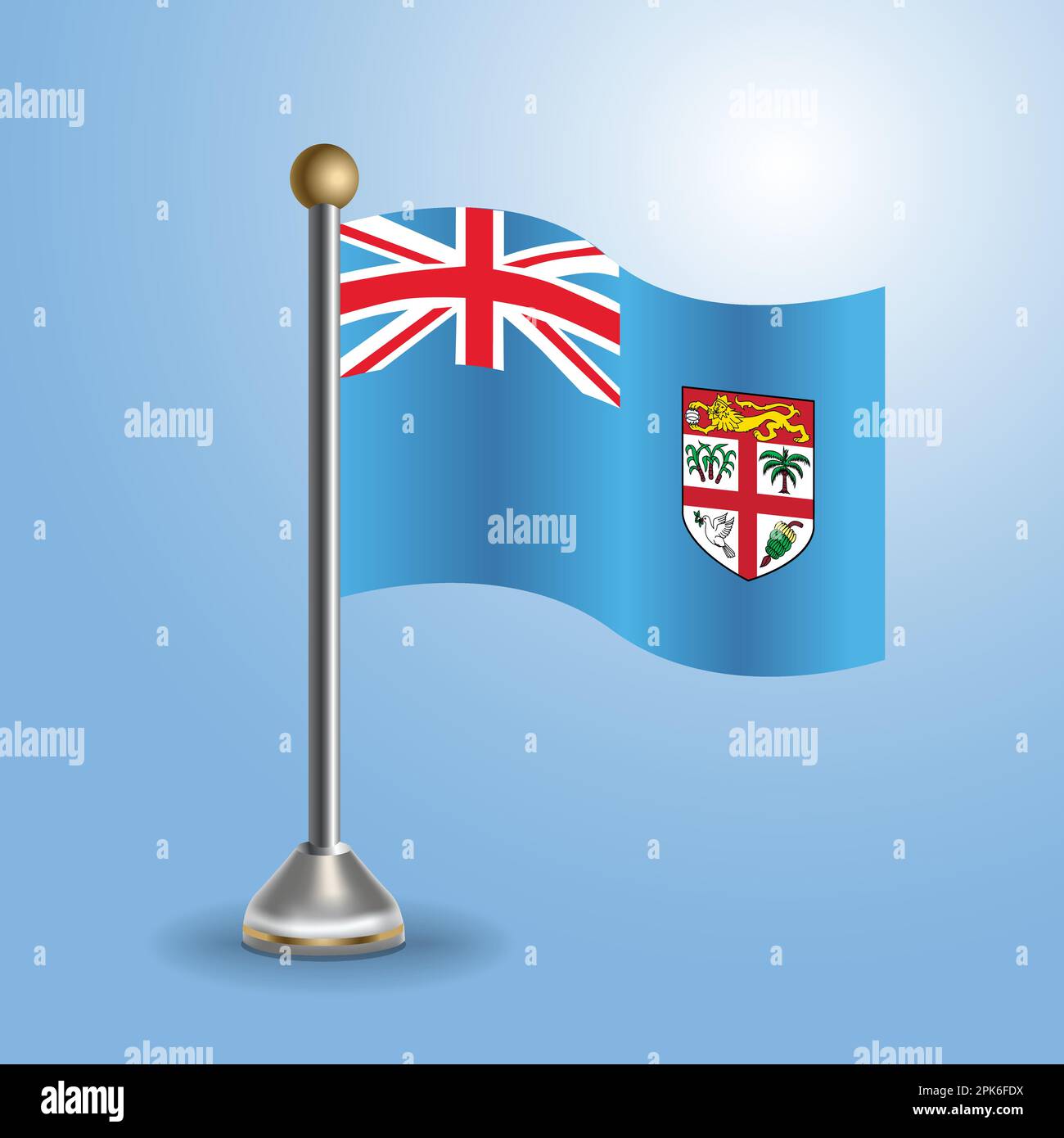 Drapeau de la table d'Etat des Fidji. Symbole national, illustration vectorielle Illustration de Vecteur