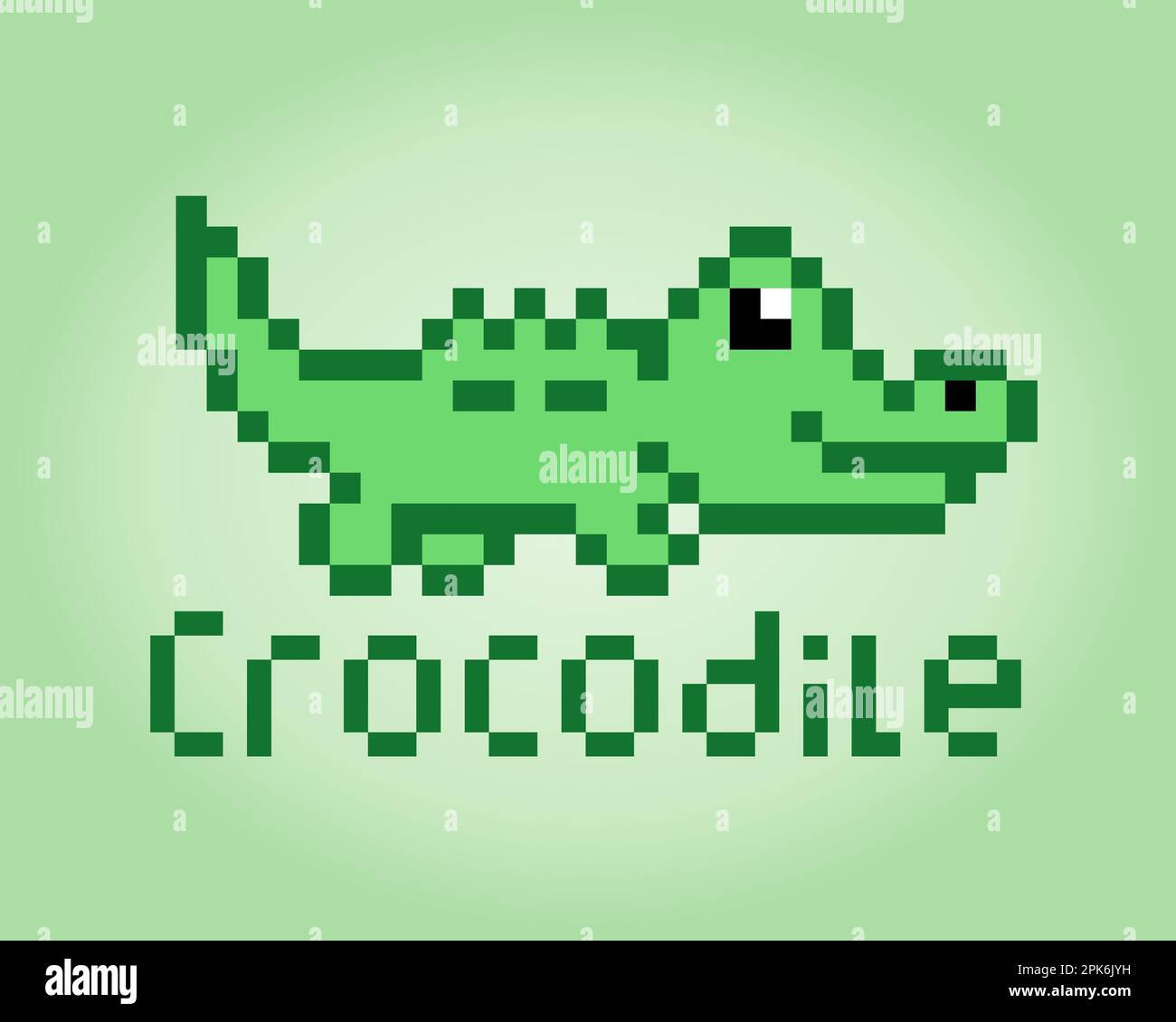 image crocodile de 8 bits. Animaux dans l'illustration vectorielle pour les jeux rétro Illustration de Vecteur