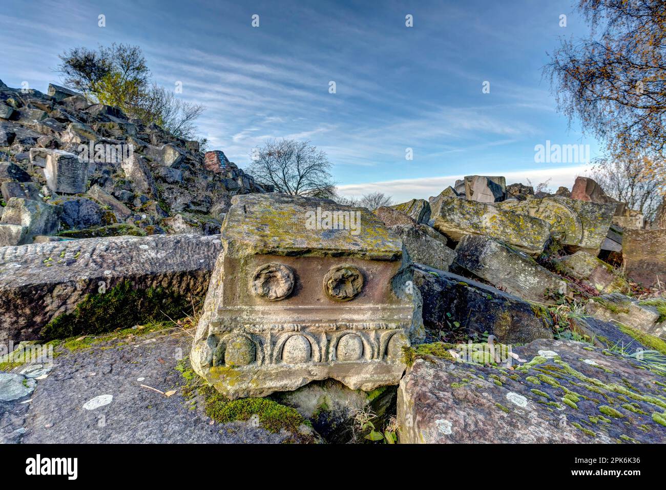 Birkenkopf, Monte Scherbelino, monument de paysage en ruines de la ville 45% détruite pendant la guerre mondiale, Stuttgart, Bade-Wurtemberg Banque D'Images