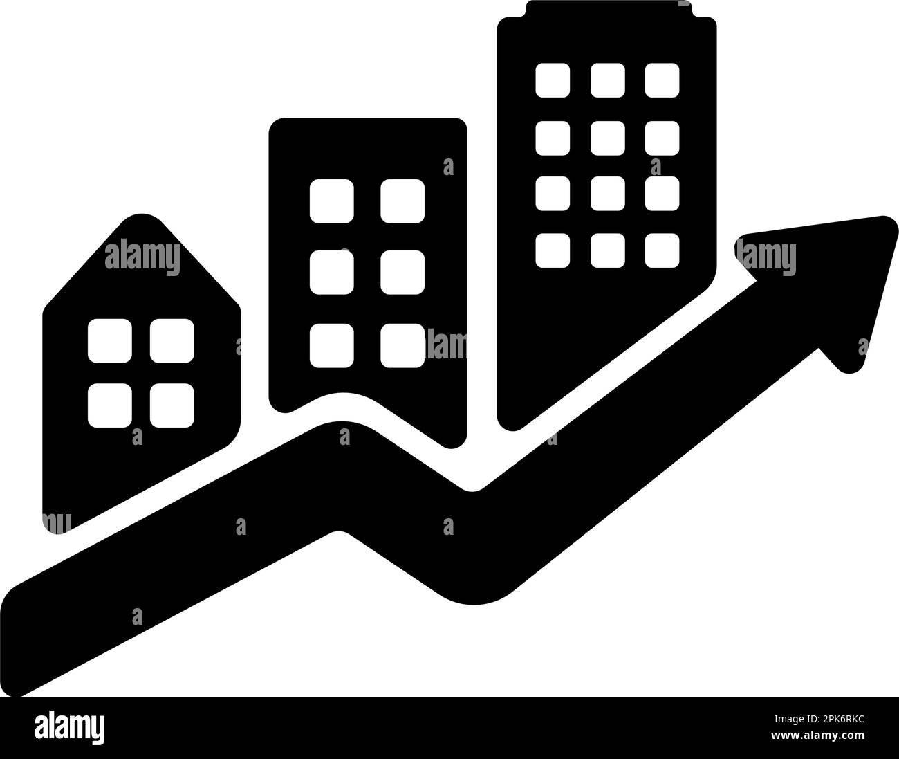 Développement urbain, augmentation des prix des terrains illustration vectorielle de l'icône Illustration de Vecteur