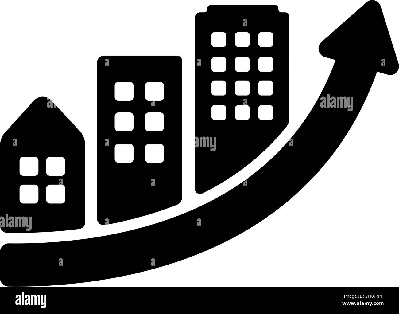 Développement urbain, augmentation des prix des terrains illustration vectorielle de l'icône Illustration de Vecteur