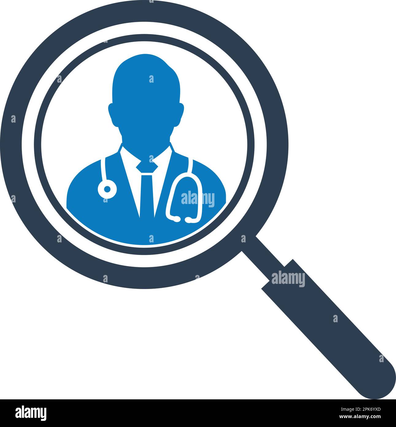Icône Rechercher un médecin. EPS vectoriel de style plat. Illustration de Vecteur