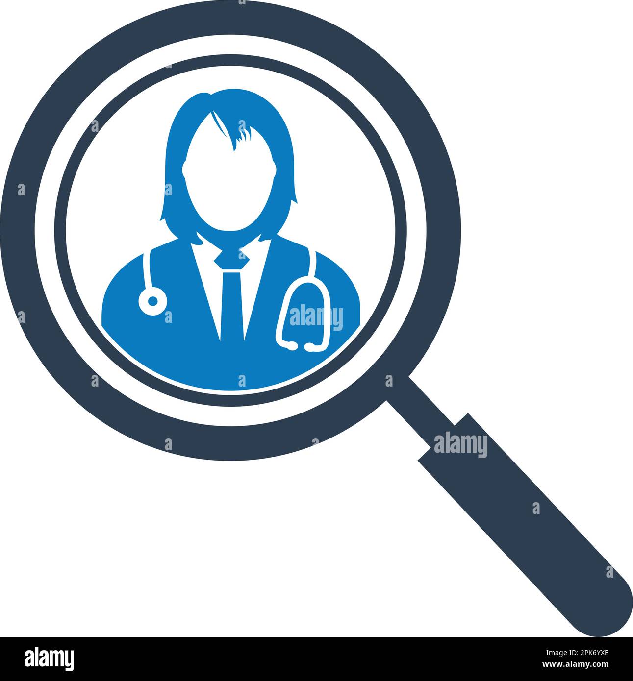 Icône Rechercher un médecin. EPS vectoriel de style plat. Illustration de Vecteur