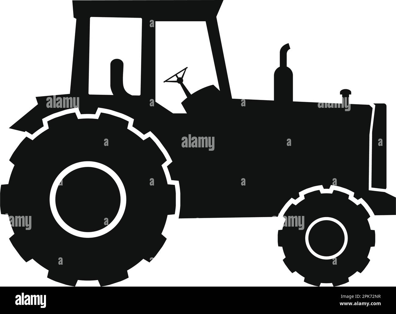 Icône tracteur agricole. EPS vectoriel de style plat. Illustration de Vecteur