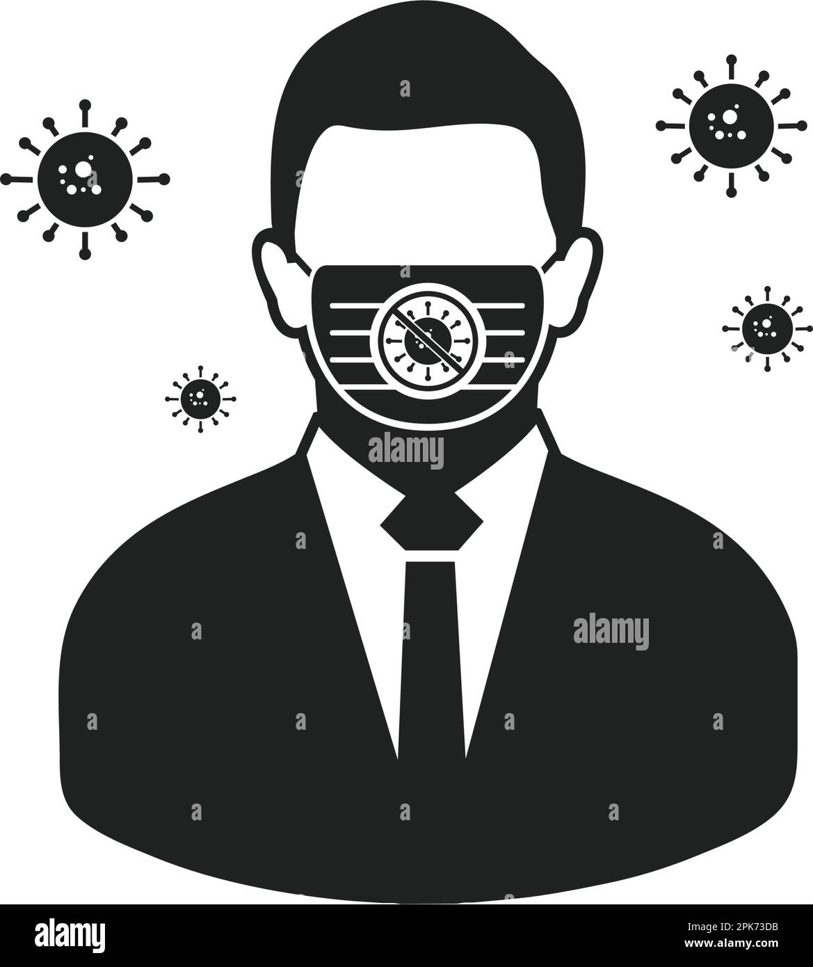 Anti-bactérien, icône de masque de protection contre les virus. Illustration du symbole vectoriel modifiable. Illustration de Vecteur