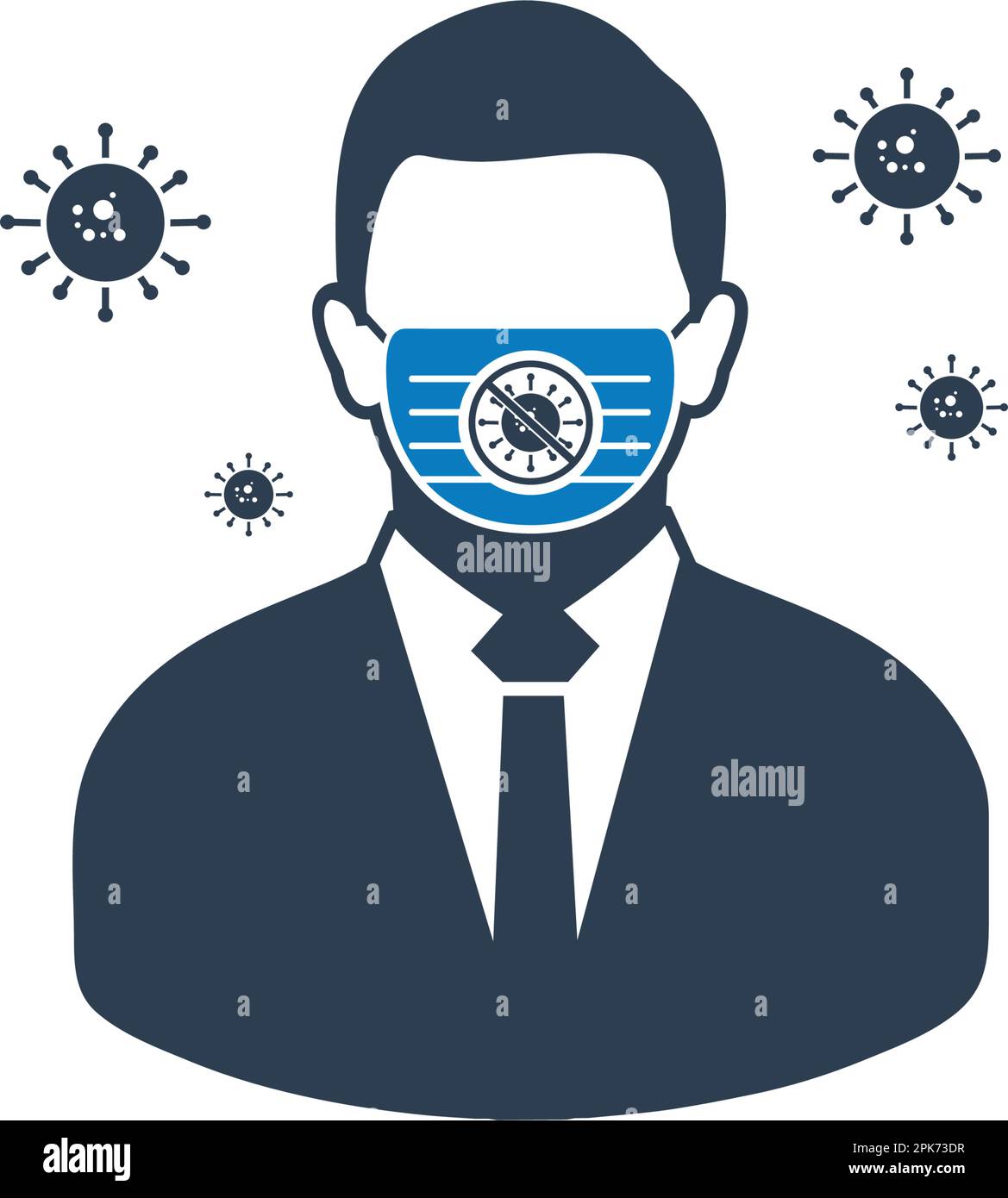 Icône de masque antibactérien ou antipollution. Illustration du symbole vectoriel modifiable. Illustration de Vecteur