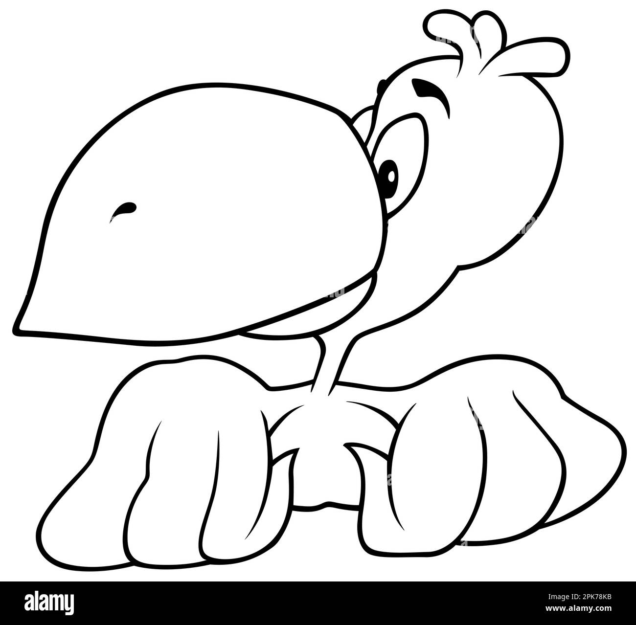 Dessin d'un perroquet assis avec un Big Beak Illustration de Vecteur