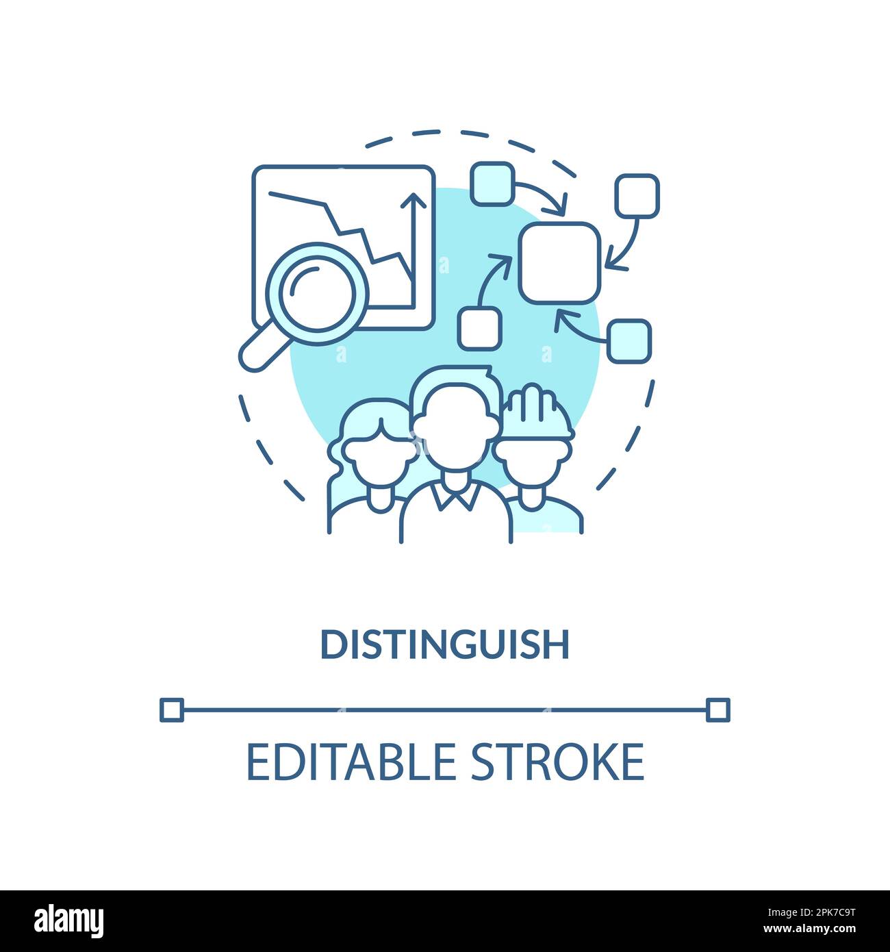 Distinguez l'icône turquoise concept Illustration de Vecteur