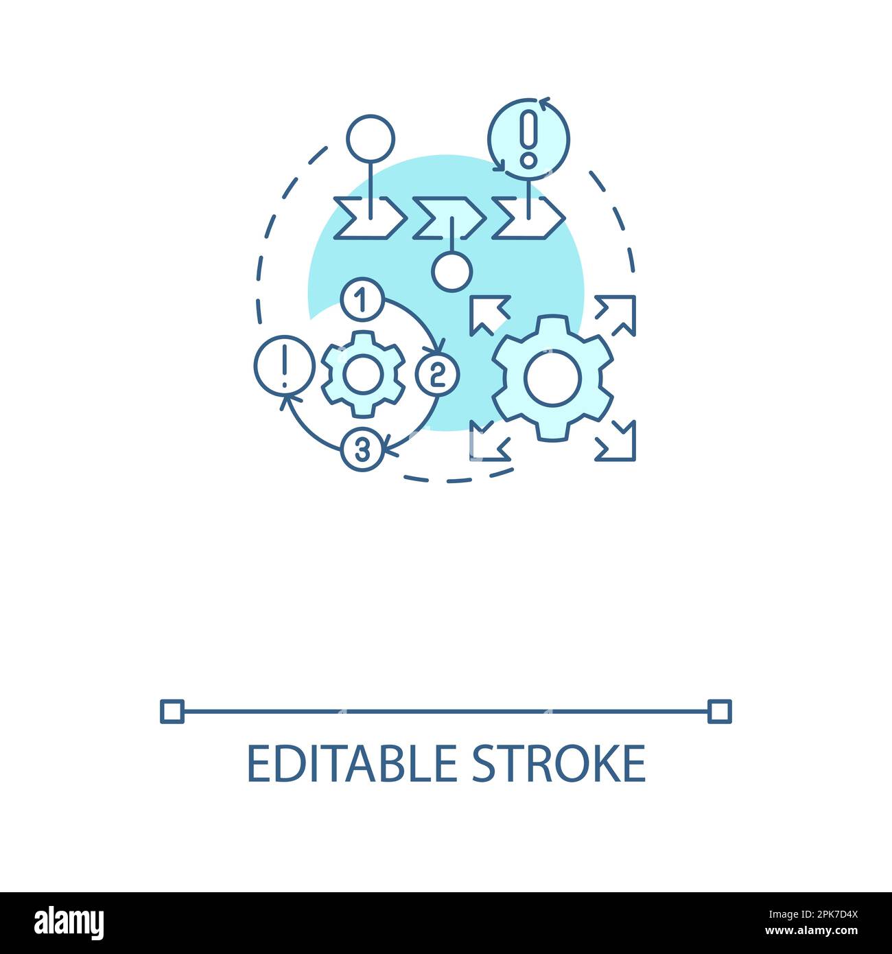 Incapacité à standardiser le procédé turquoise concept icône Illustration de Vecteur