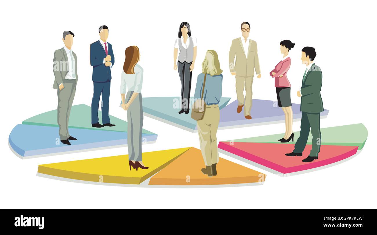 Planification du bilan, illustration de la discussion des employés Illustration de Vecteur