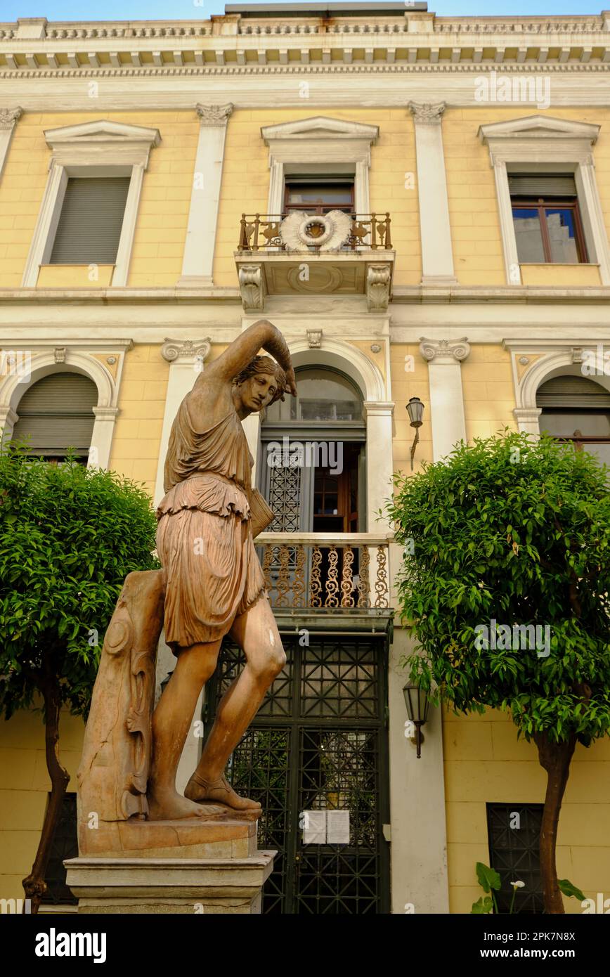 Entrée au musée numismatique d'Athènes Banque D'Images