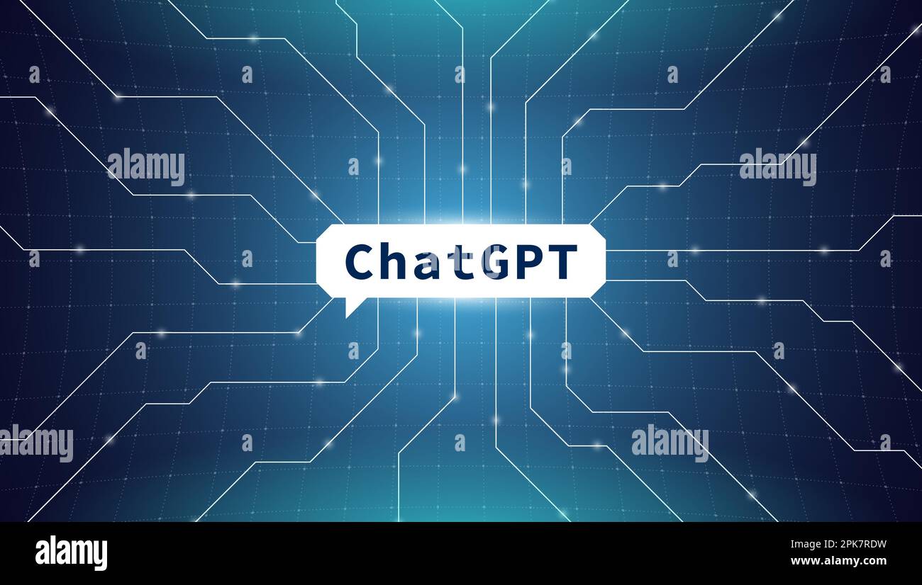 ChatGPT neural network algorithme de traitement du langage naturel chat bot vecteur eps bannière. Technologie OpenAI GPT chatbot. Concept d'intelligence générale artificielle Illustration de Vecteur