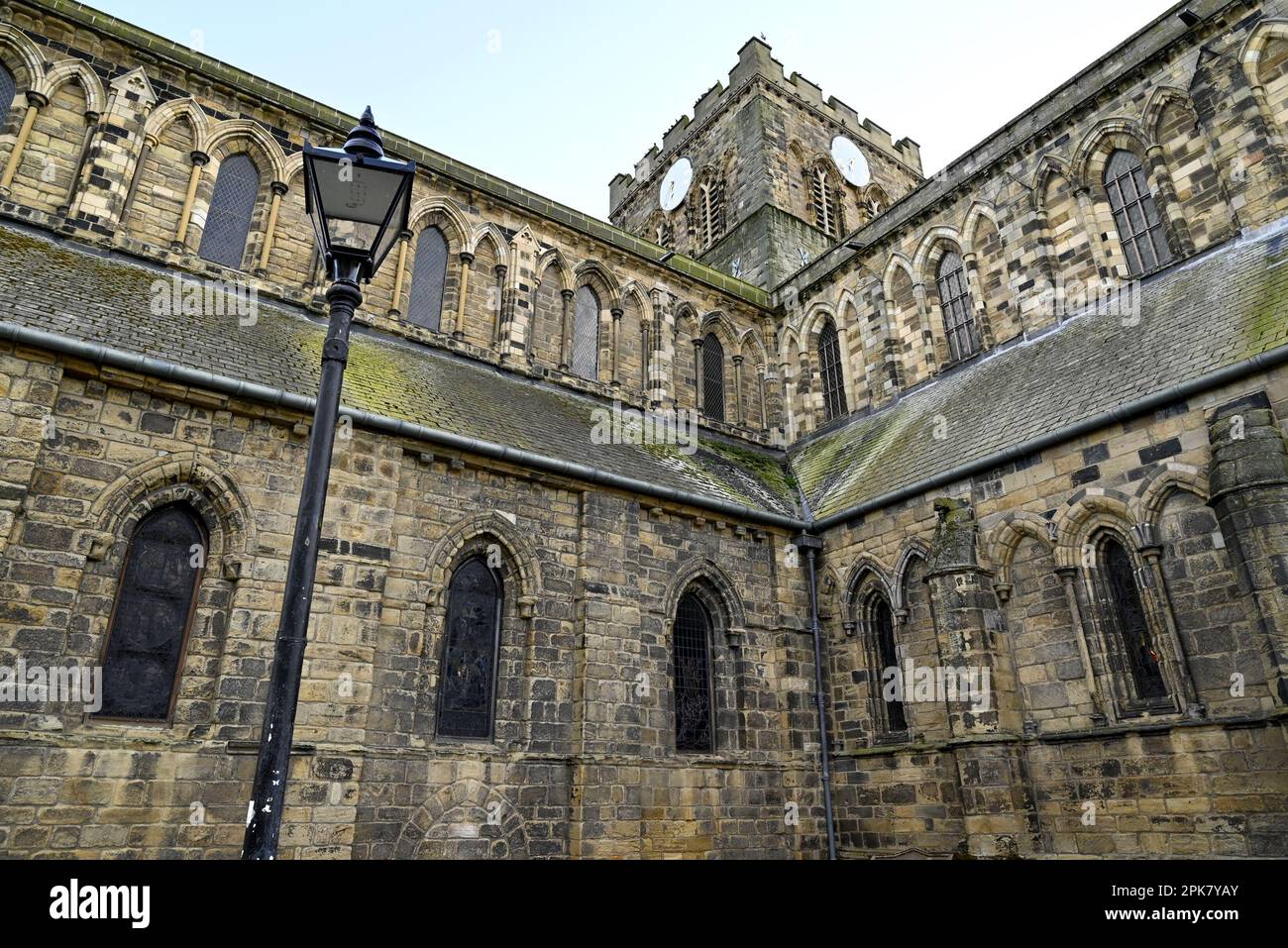 Hexham, Northumberland, Angleterre, Royaume-Uni. Abbaye de Hexham (église du Prieuré Augustinien de St Andrew - c1170-1250 - Norman) Banque D'Images
