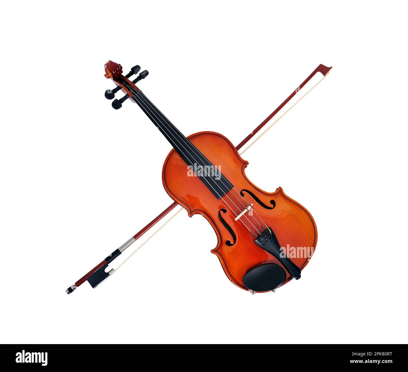 Violon avec félicitations sur fond blanc Banque D'Images