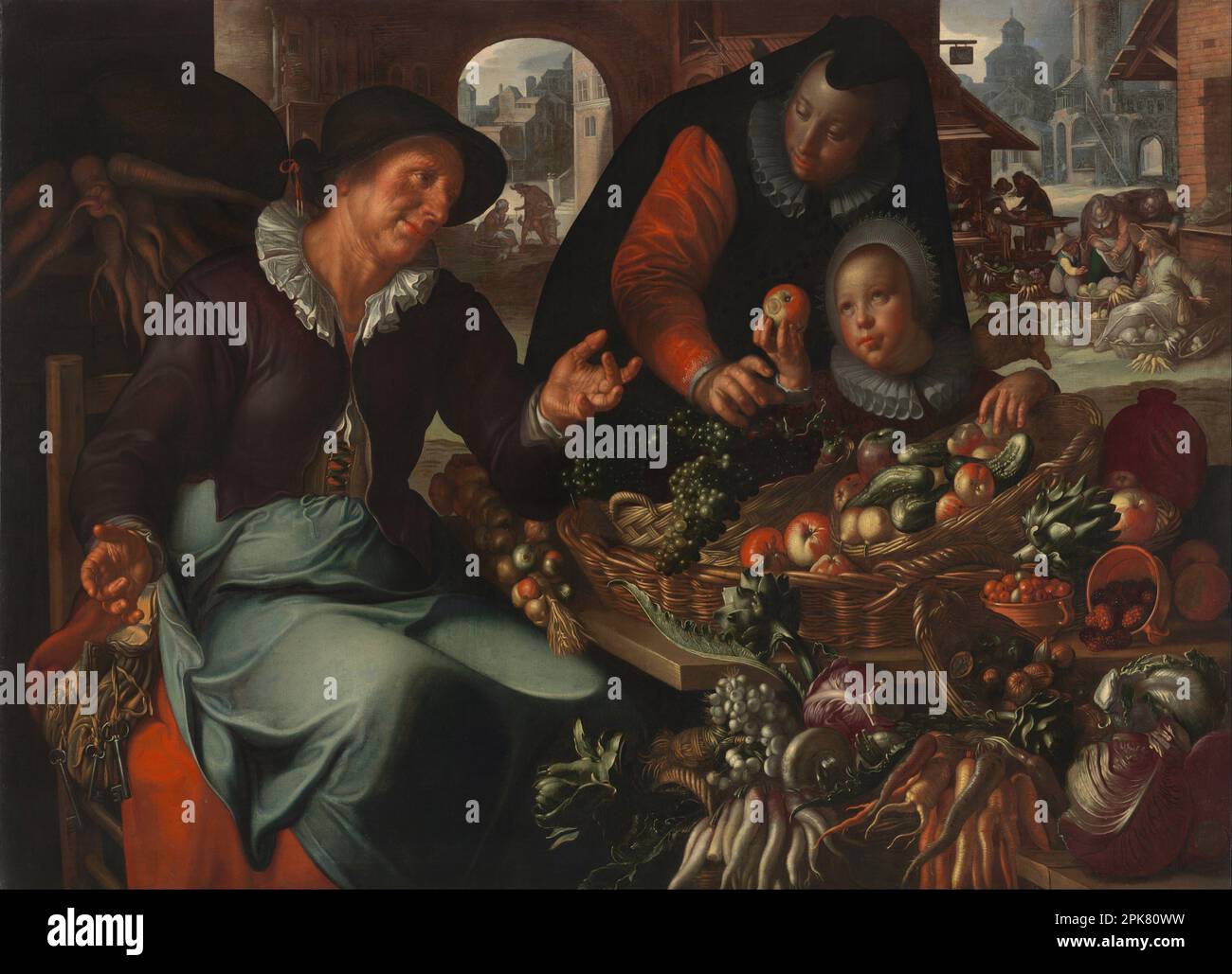 Le vendeur de fruits et légumes vers 1618 par Joachim Wtewael Banque D'Images