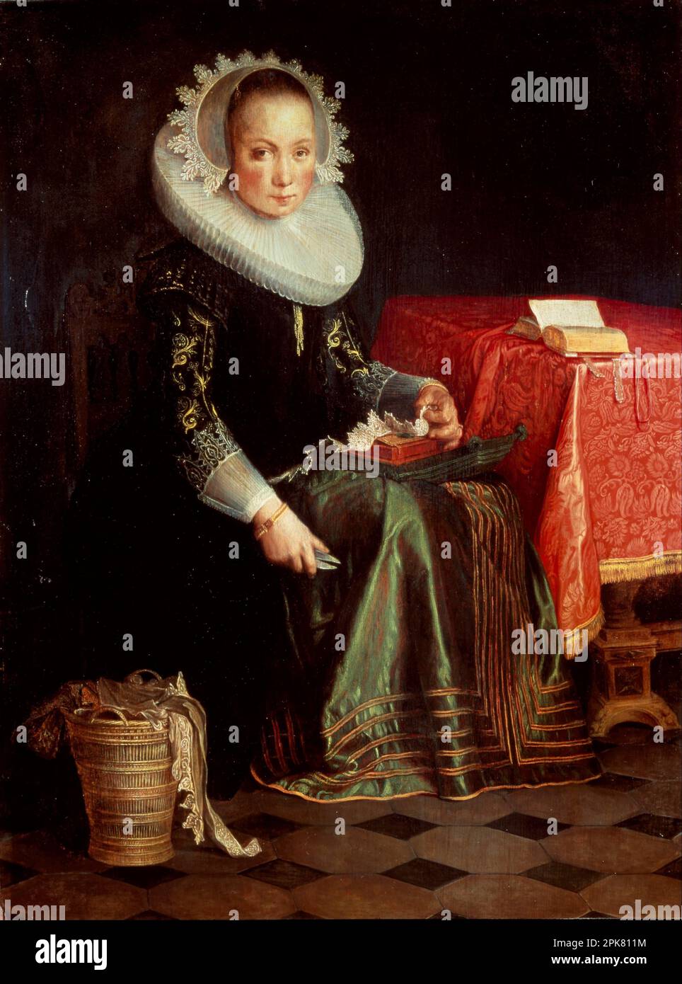 Portrait d'Eva Wtewael (1607-1635) 1628 par Joachim Wtewael Banque D'Images